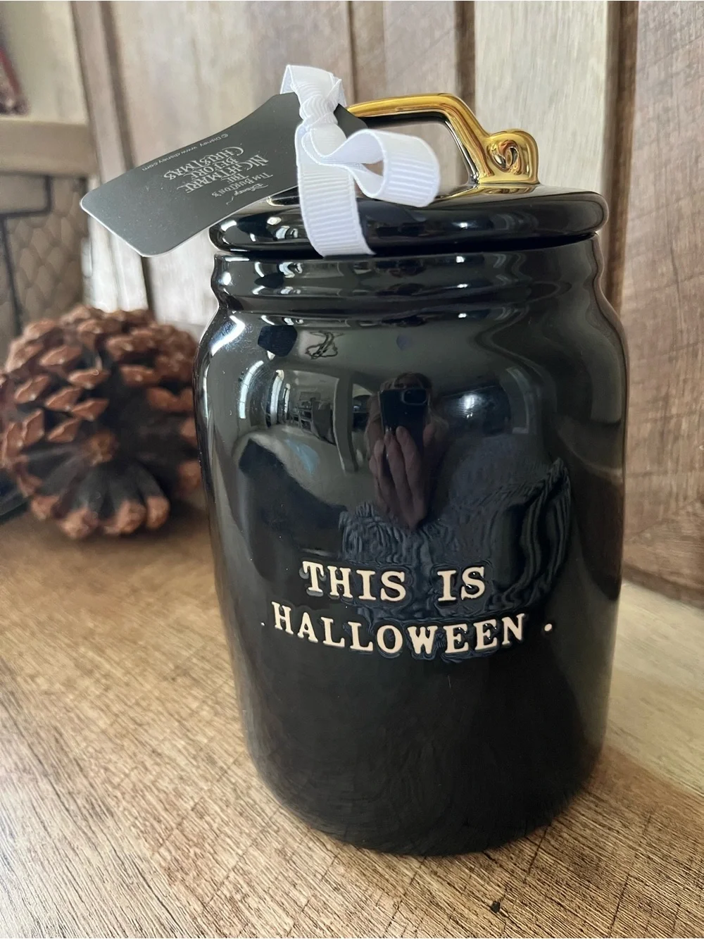 Rae Dunn The Nightmare Before Christmas Black and Cream Jar